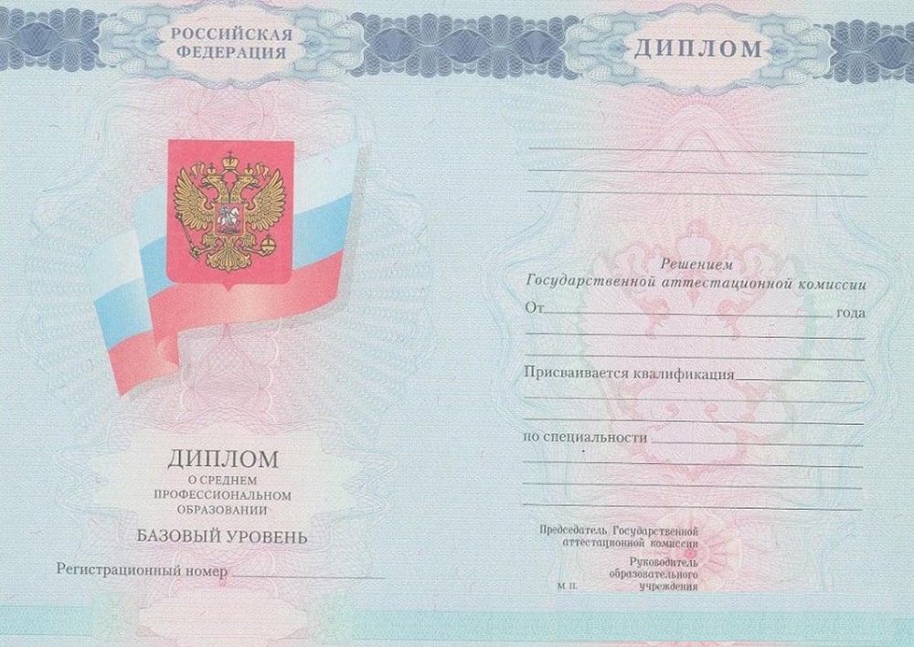 Диплом ПТУ (Училища) 2007-2013 года